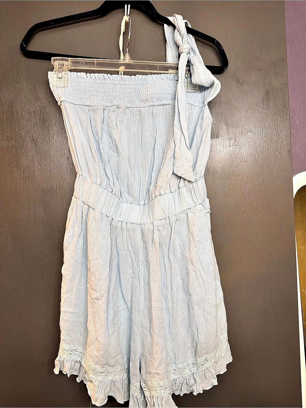 CUPSHE Blue Tie Strap Romper NWT